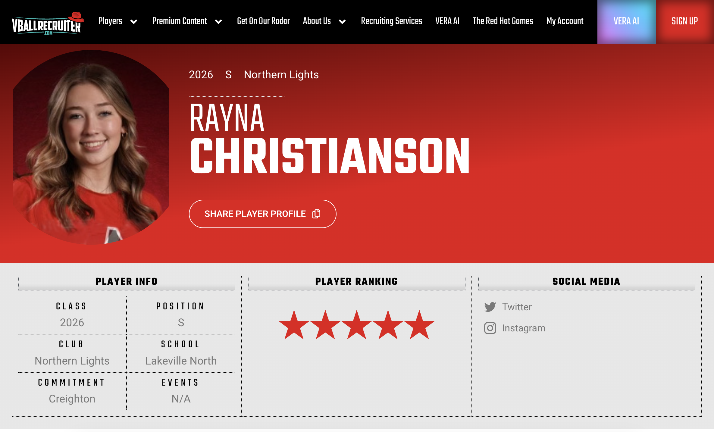 VballRecruiter Club All-American